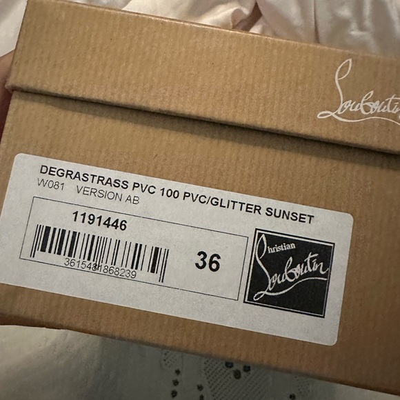 Authentic Christian Louboutin pvc degrastrass silver rhinestone glitter heels - Picture 6 of 6